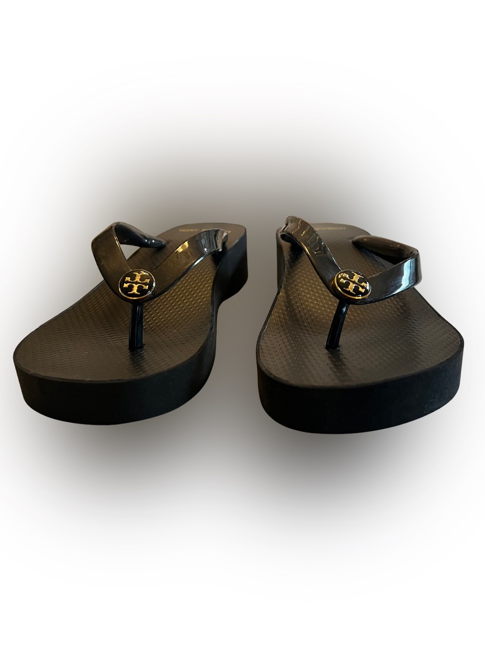 Tory Burch Black Platform Logo Thong Sandals - Picture 5 of 6